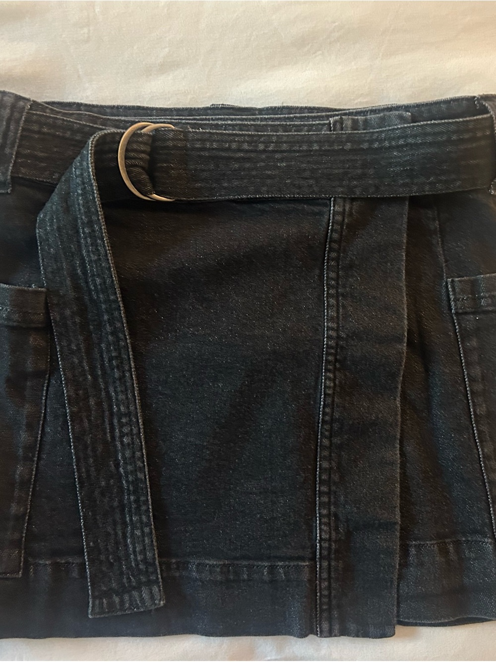 Rails Black Denim Mini Skirt with Belt